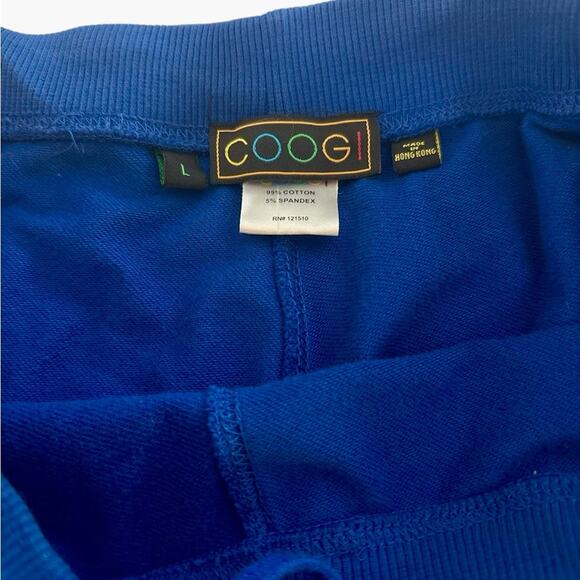 COOGI Vintage Flared Embroidered Knit Sweat Pants, Bright Blue Bling, L - Picture 3 of 15
